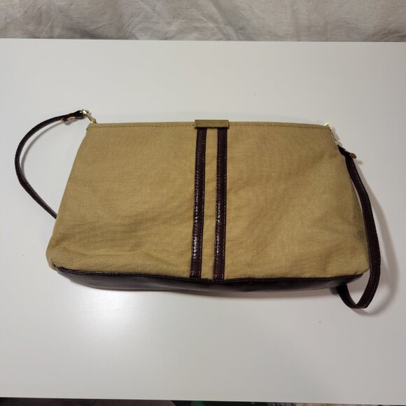 Vintage Julius Resnick Canvas Purse - Light and Dark Brown - Picture 4 of 11